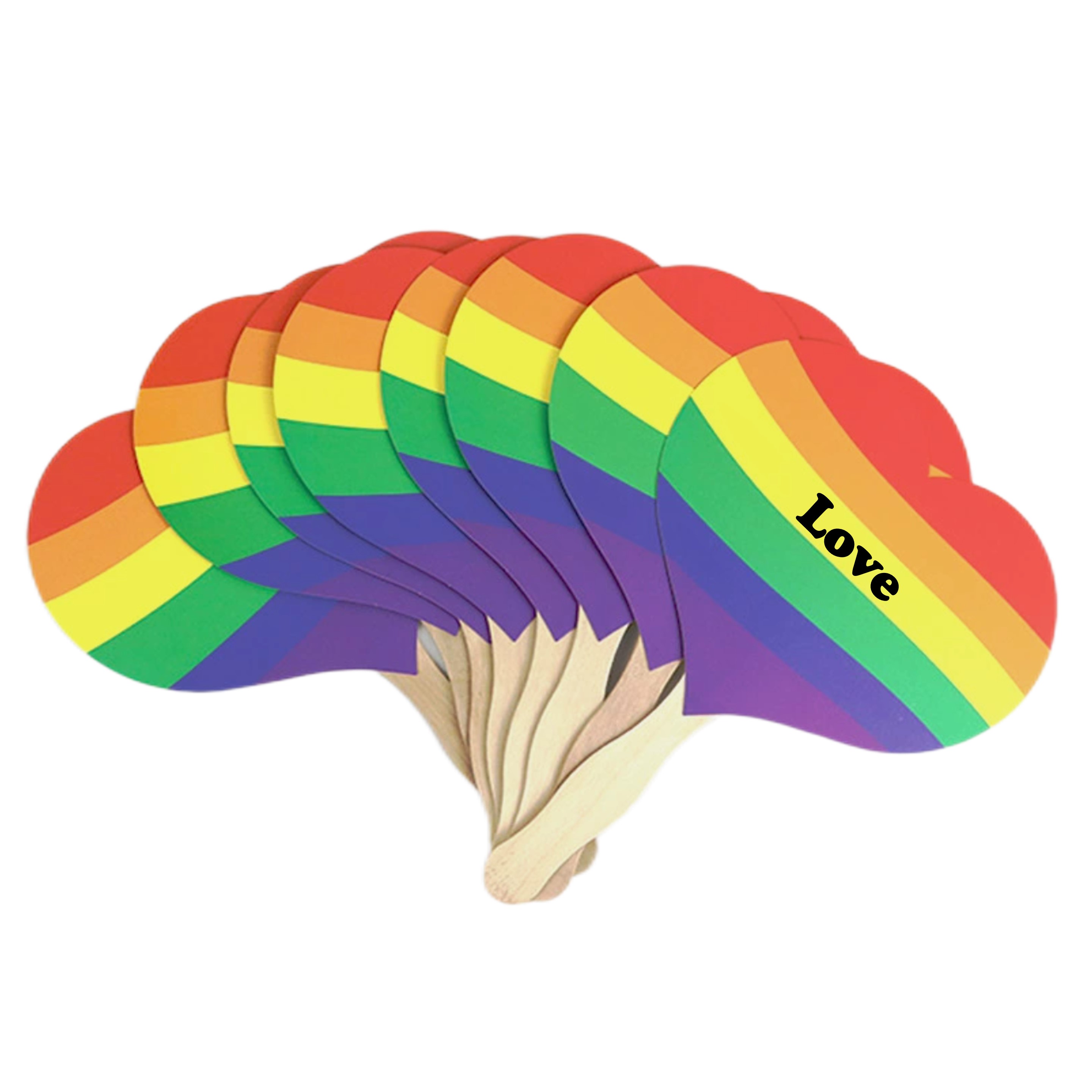 Rainbow Heart Shaped Fan