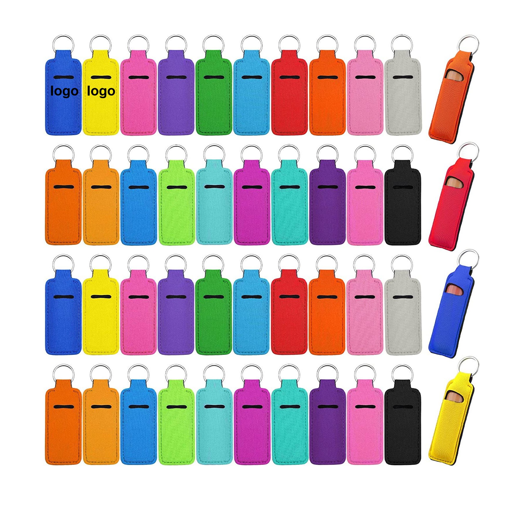 Neoprene Lip Balm Holder with Keychain