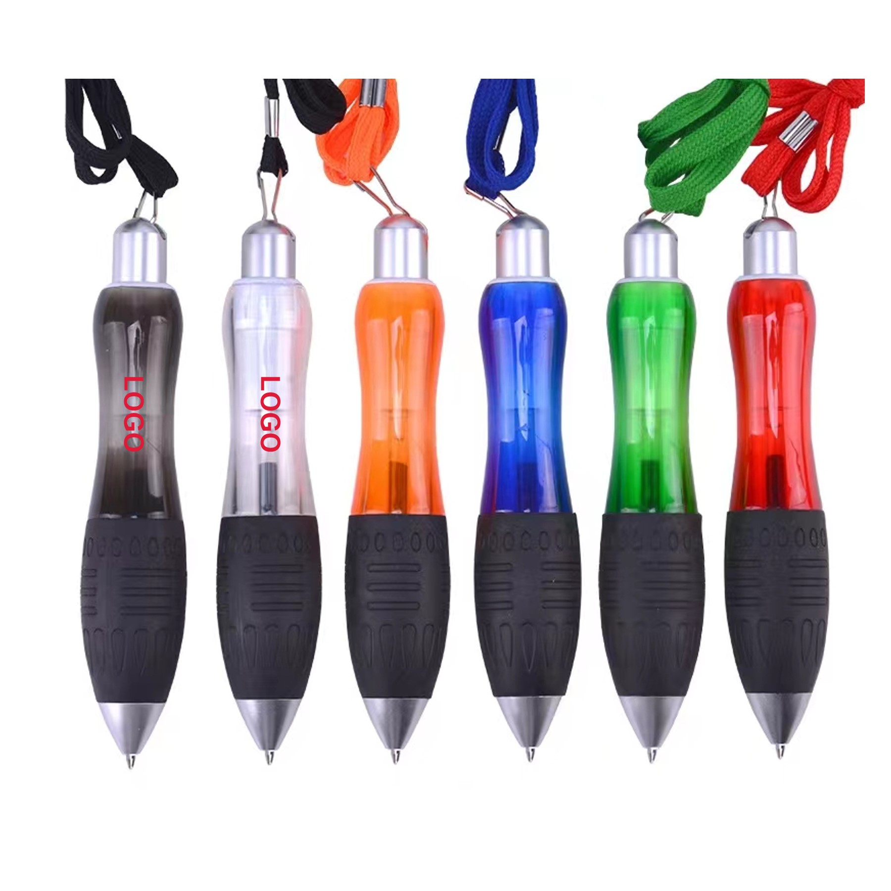 Retractable Big Fat Ballpoint Pen with Lanyard