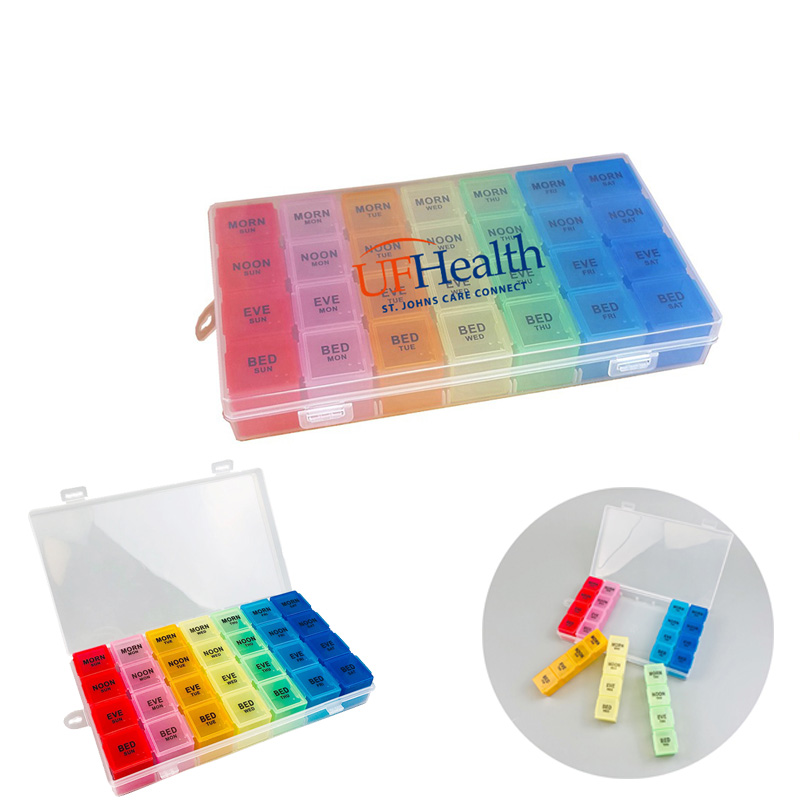 Transparent 28 Compartments Large Weekly Pill Organizer