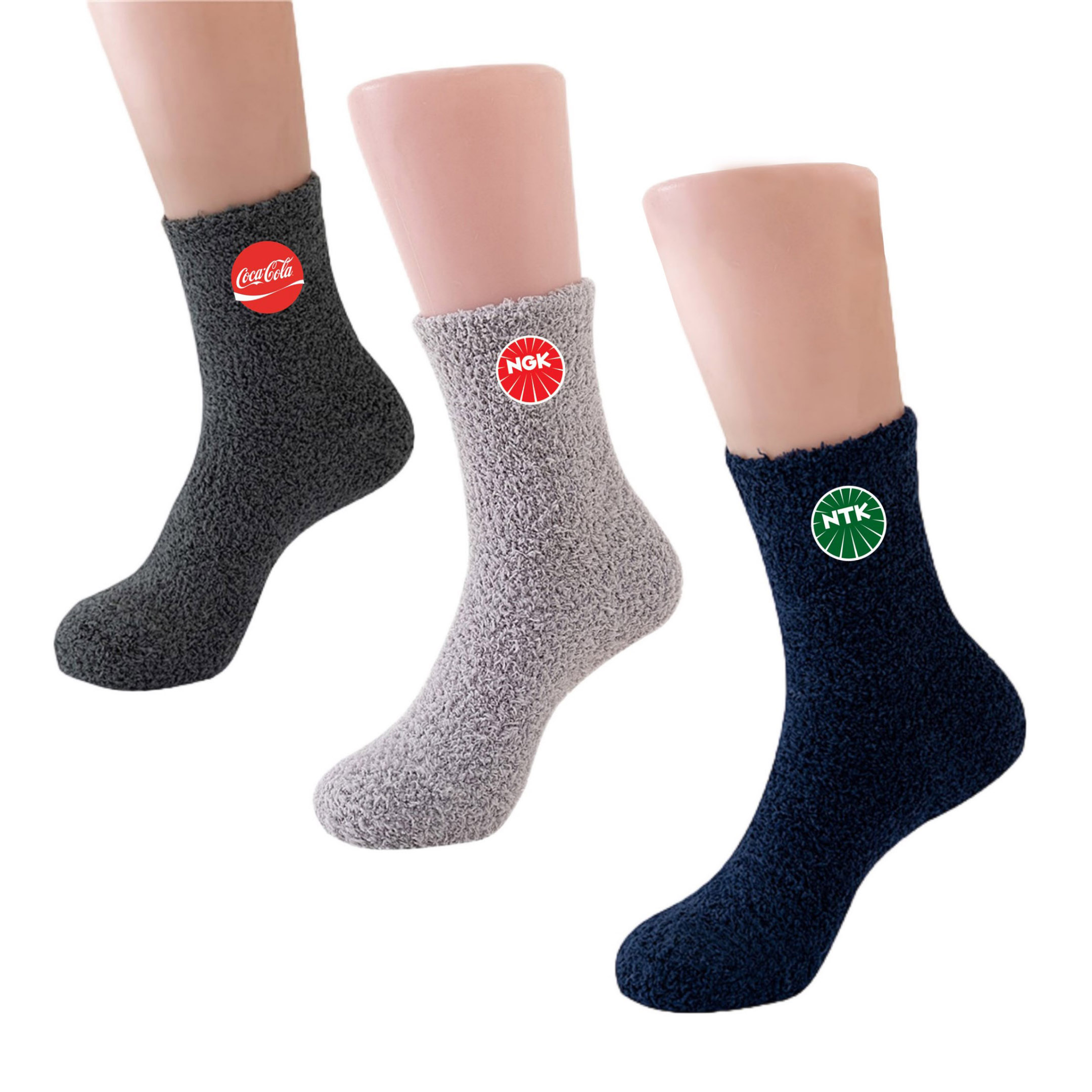 Soft Fuzzy Socks with Full Color Patch