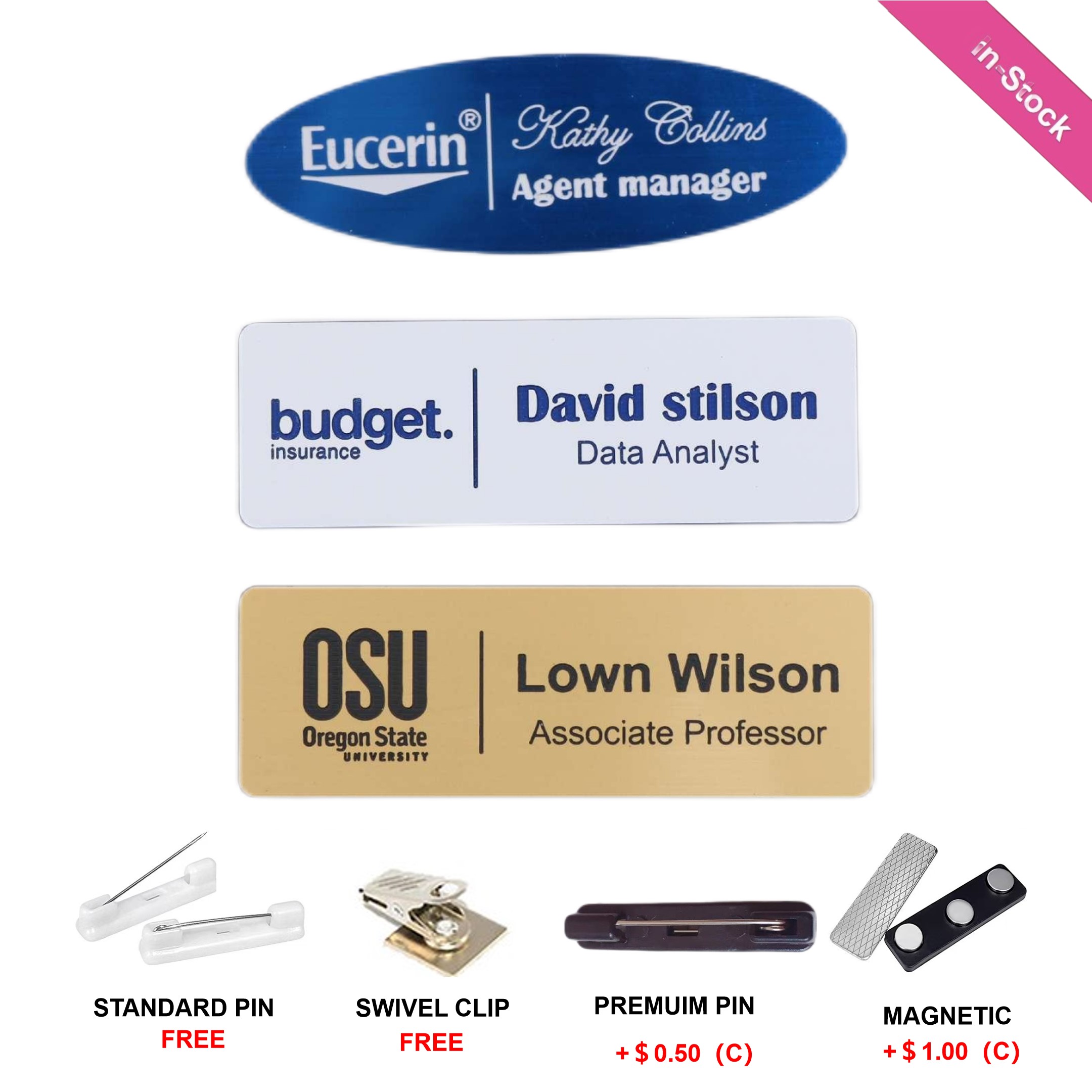Laser Engraved Double-layers Plastic Name Badge (3