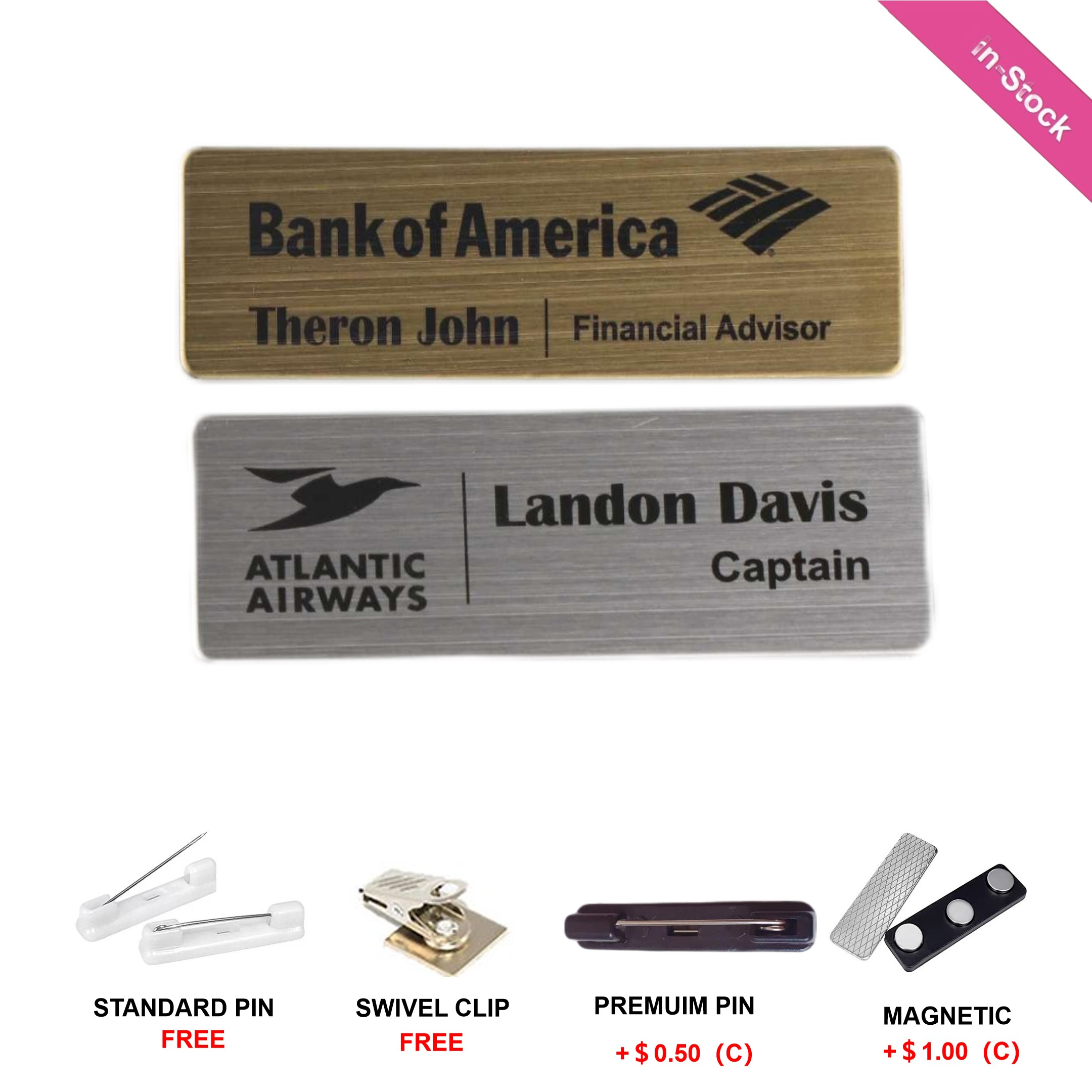 Laser Engraved Stainless Steel Name Badge (3