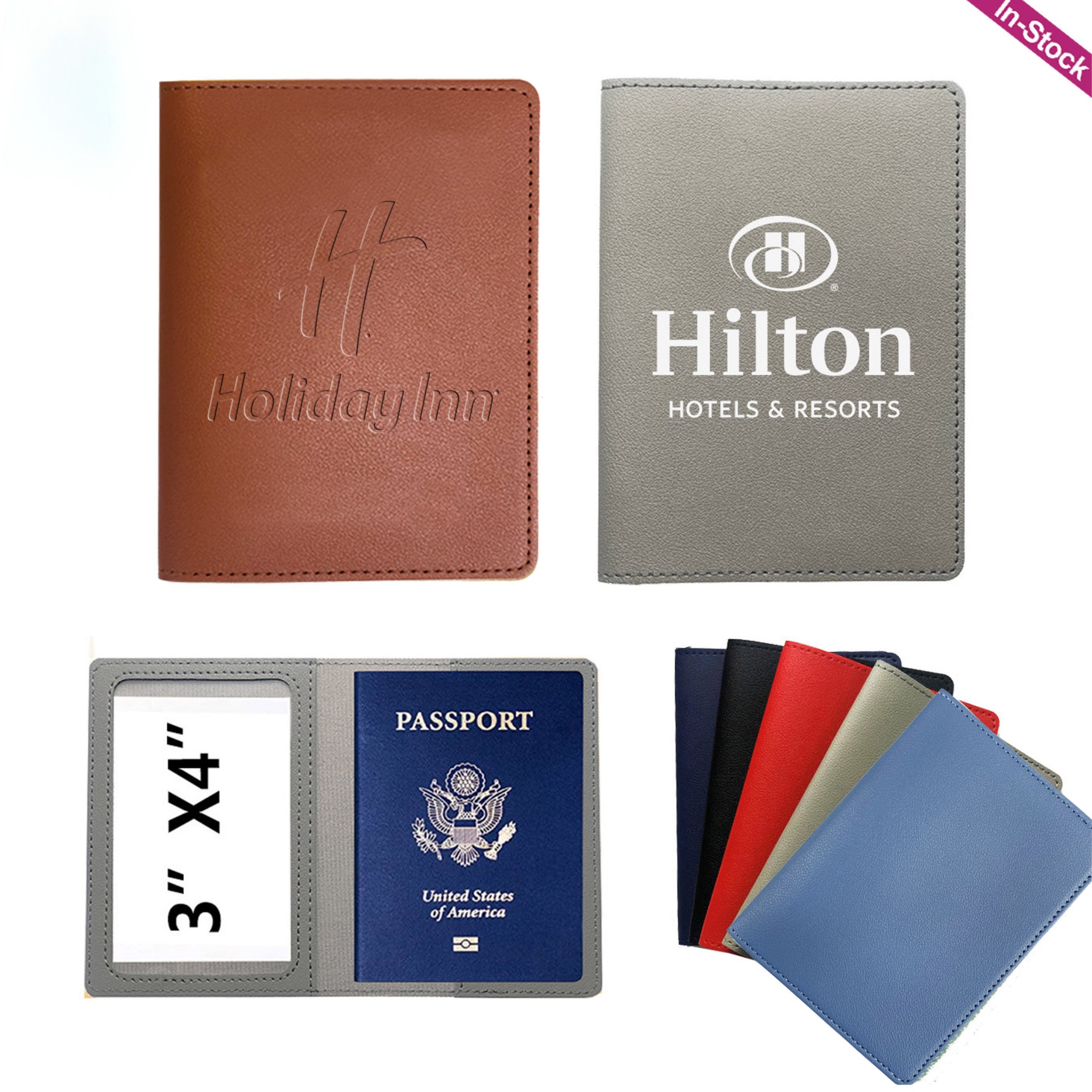 Debossed PU Leather Passport Holder Cover