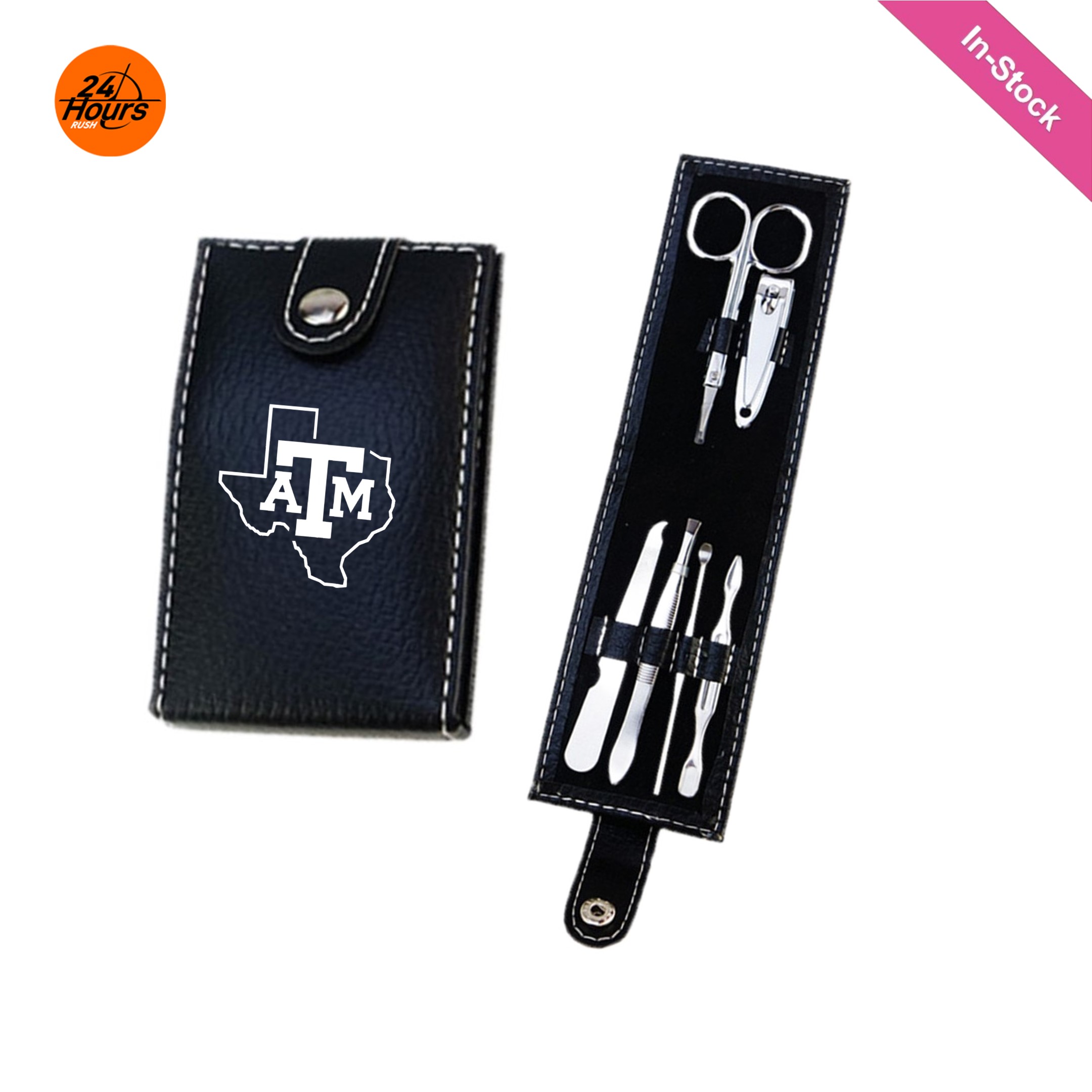 6 Pieces Manicure Set in Leather Cover