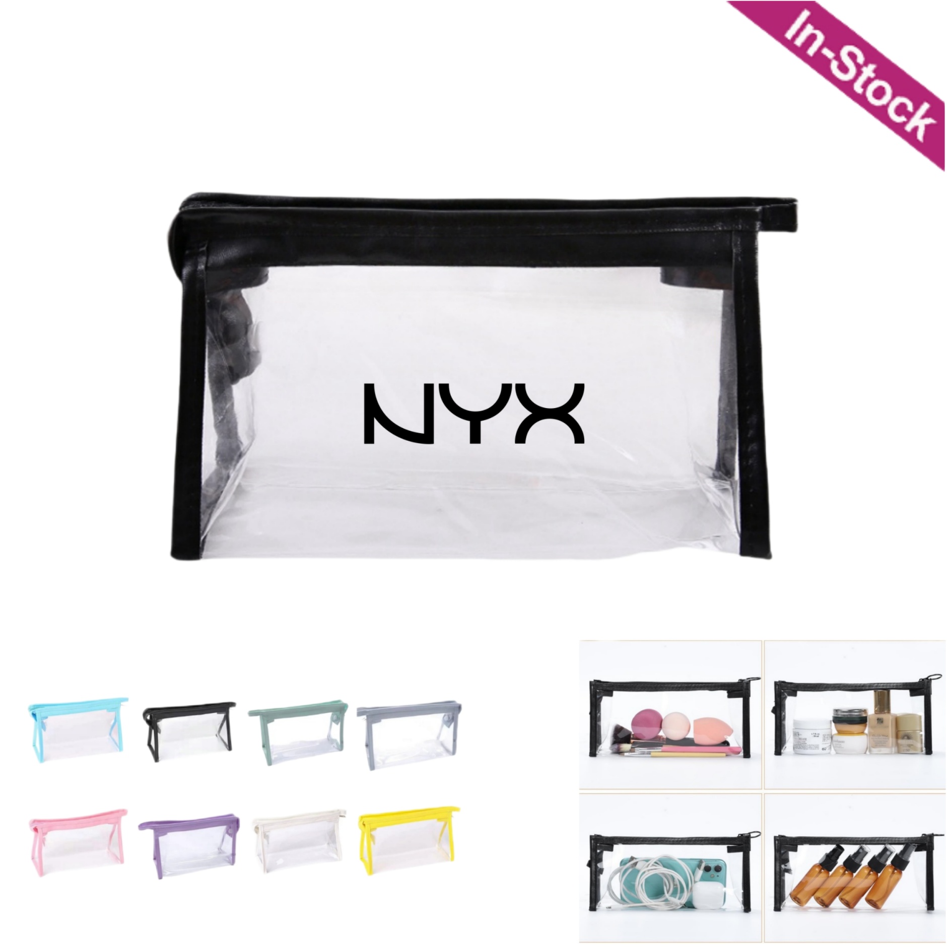 Clear Cosmetic Bag Transparent Zip Pouch