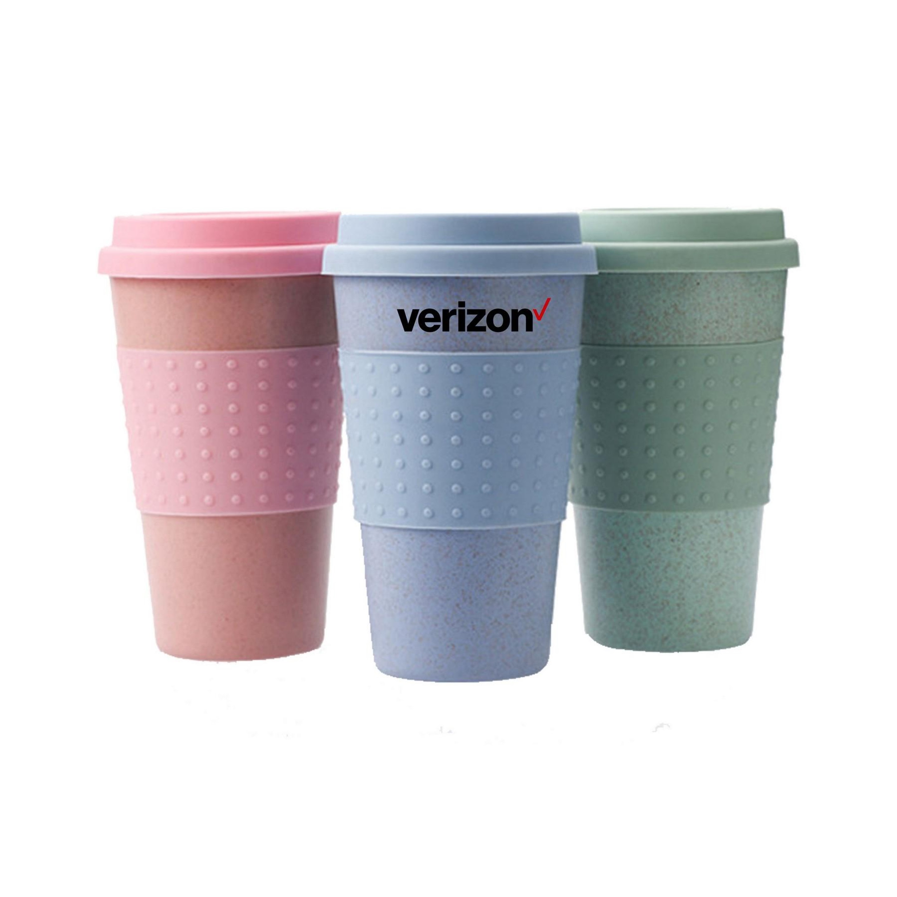 Wheat Straw Coffee Cups with Silicone Lid-Ocean