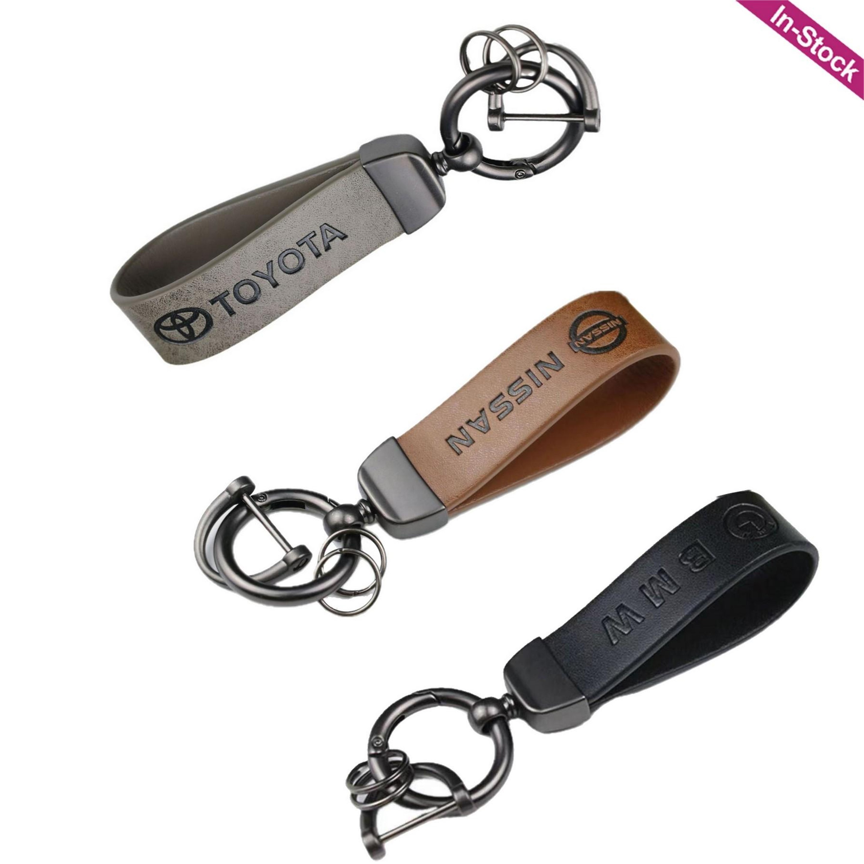 Debossed Vegan Leather Car Key Chain