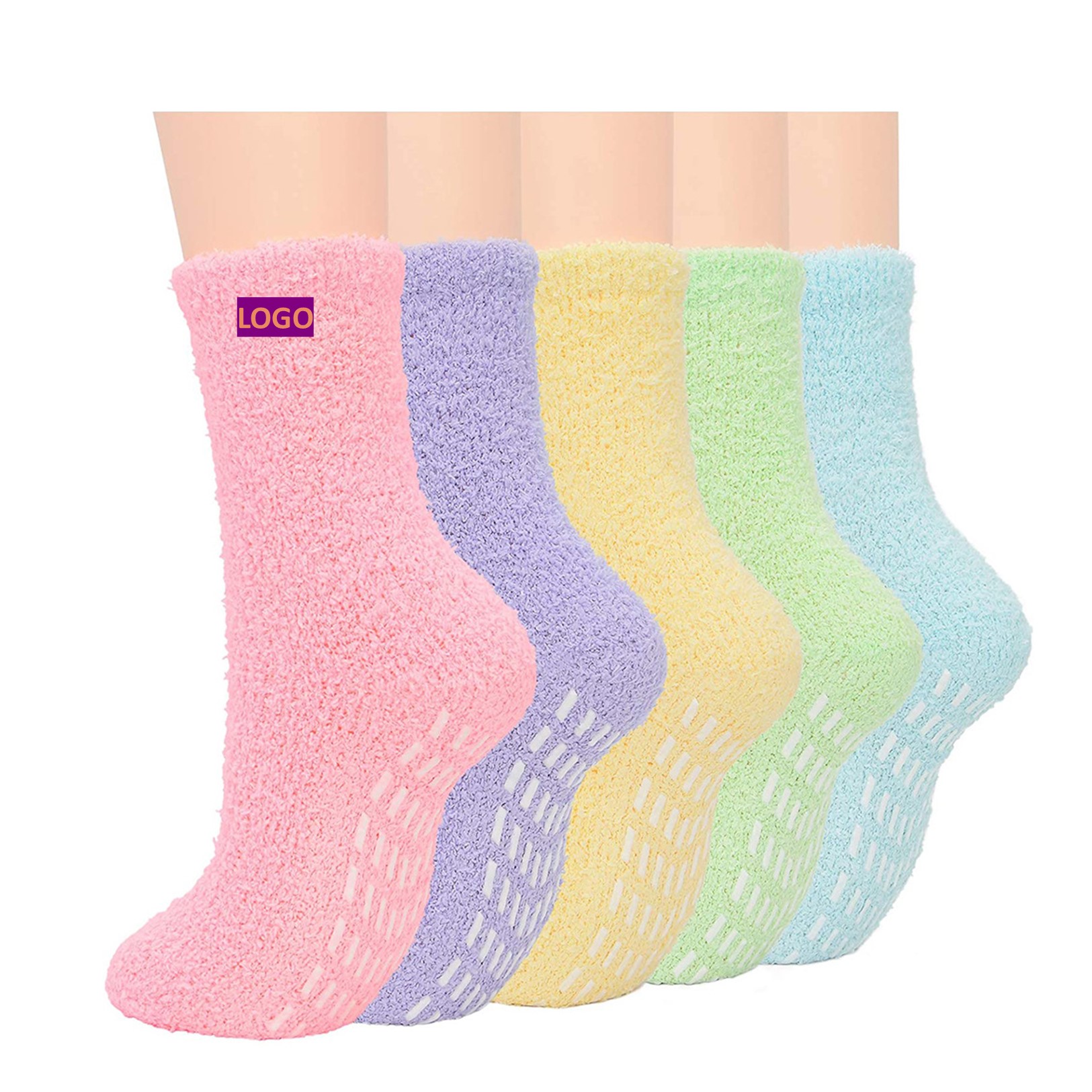 Non Slip Fuzzy Socks 5 Colors One Packing
