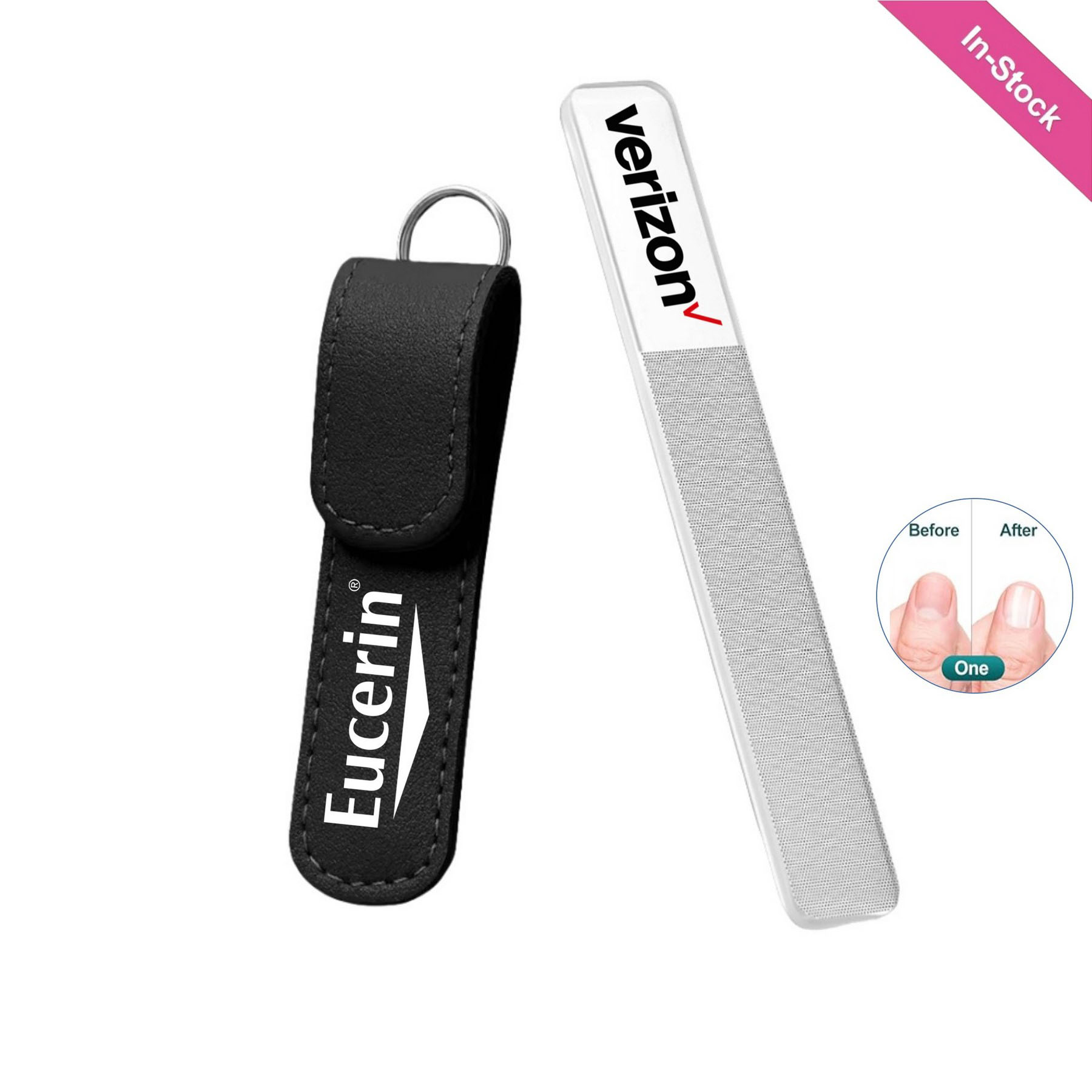 Nano Glass Nail File in PU Leather Case with Key Ring