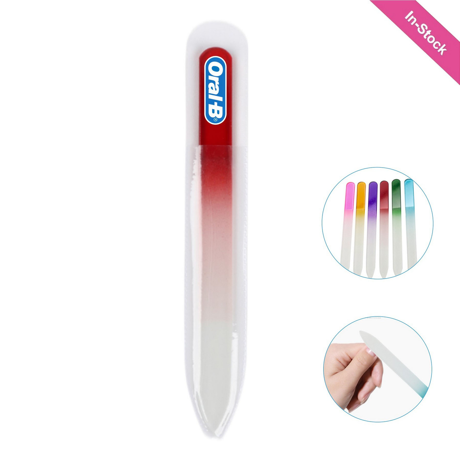 Extra-long Premium Tempered Glass Nail File in Clear Sleeve (5 1/2
