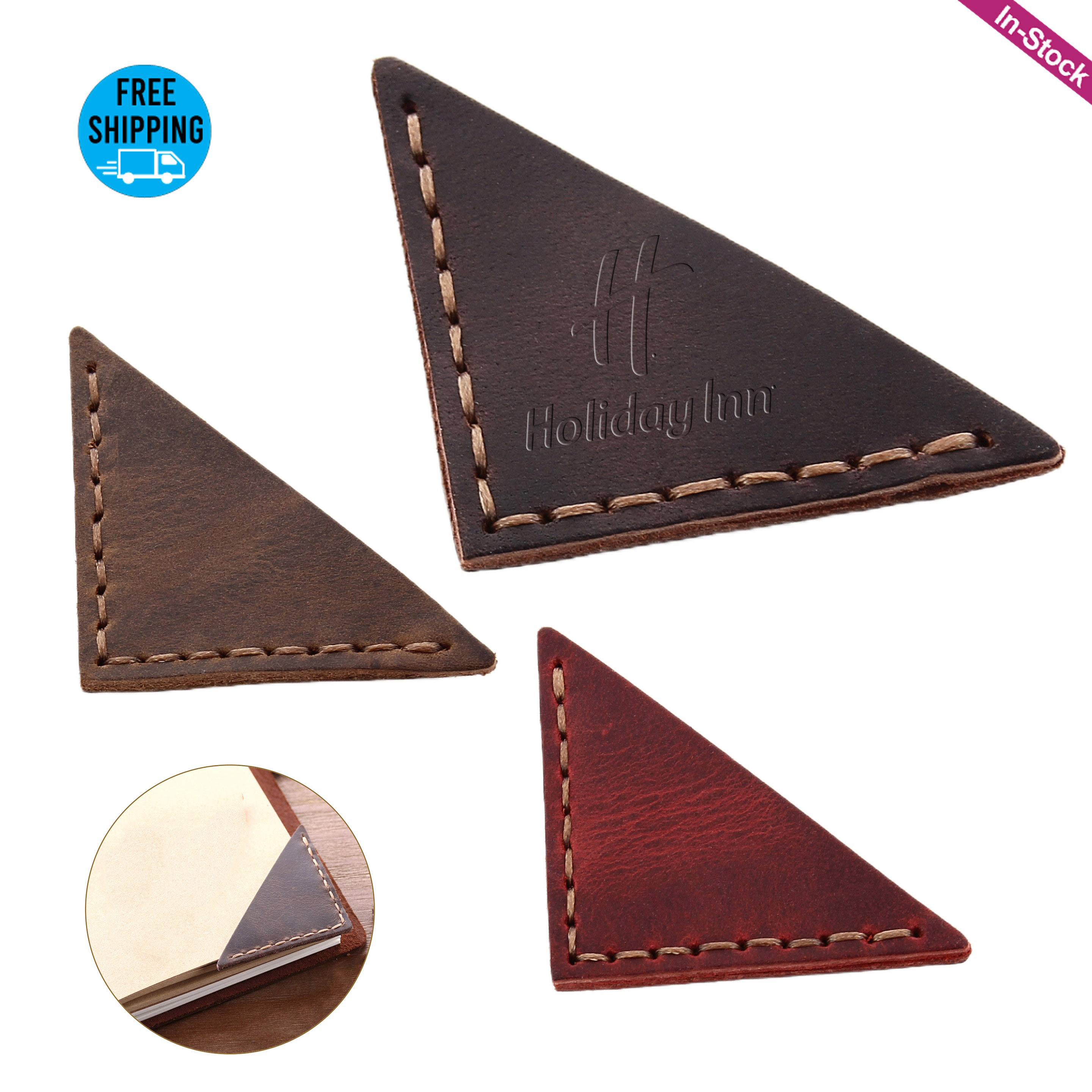 Debossed Genuine Leather Triangle Book Marks
