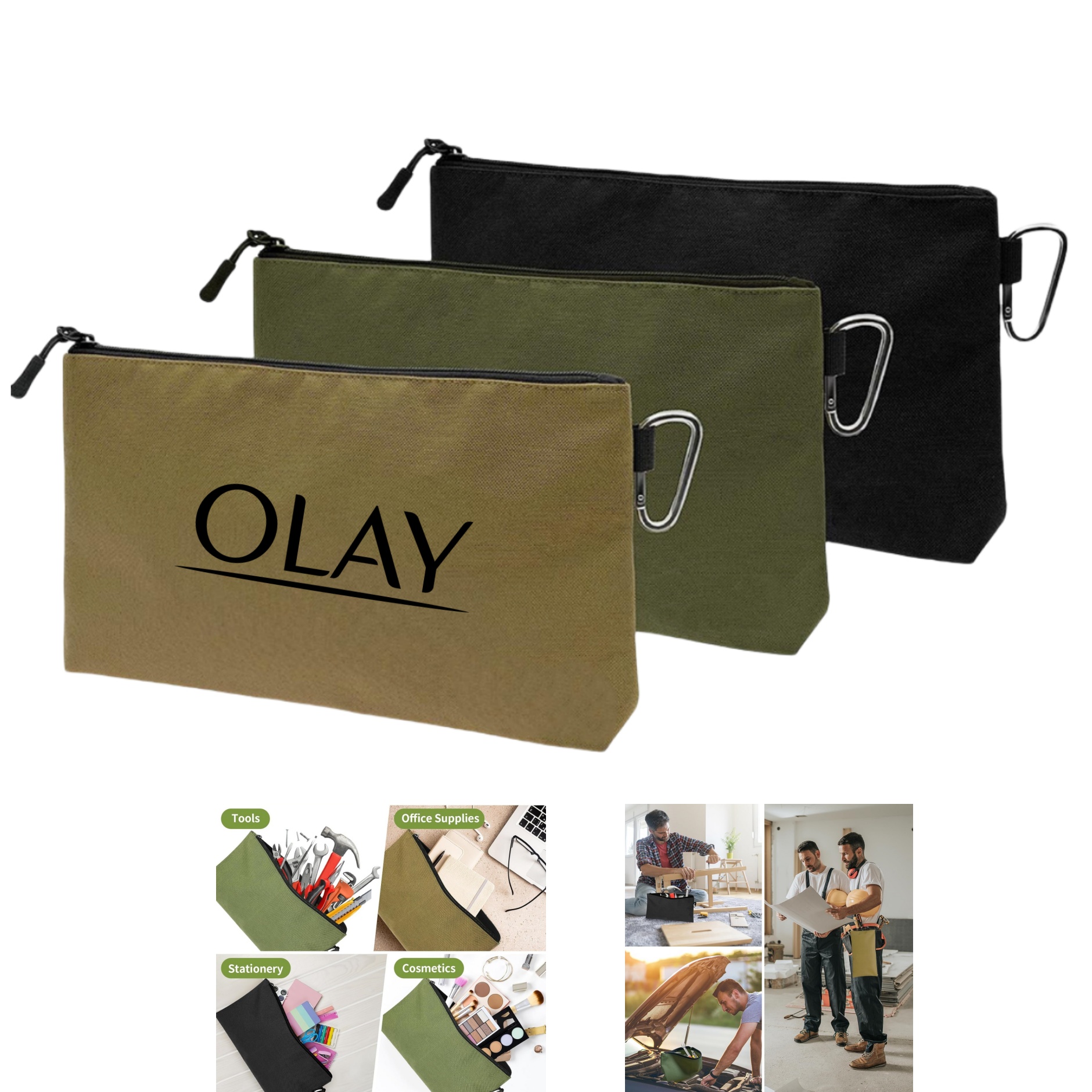 Premium Tool Zipper Pouch with Carabiner