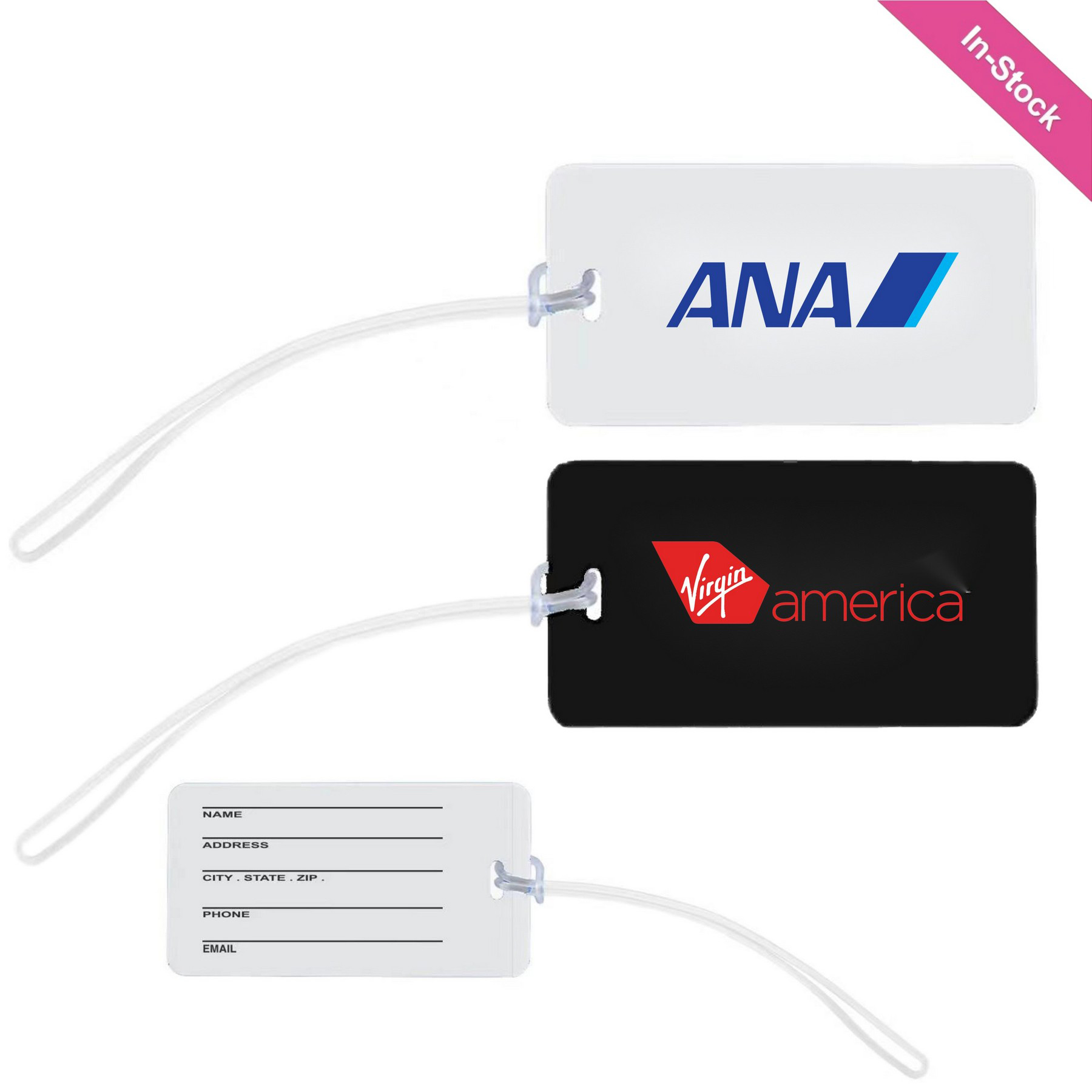 Vinyl Rectangle Luggage Tag